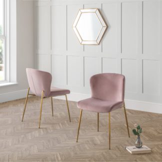An Image of Harper Set of 2 Dining Chairs Pink