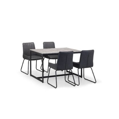 An Image of Staten Dining Set with 4 Kari Chairs Black