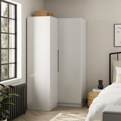 a6127301d2d185853cf4df8a399b9d8d0857c2f25f53e560da3684085e04f260.jpg An Image of Larson Corner Wardrobe White