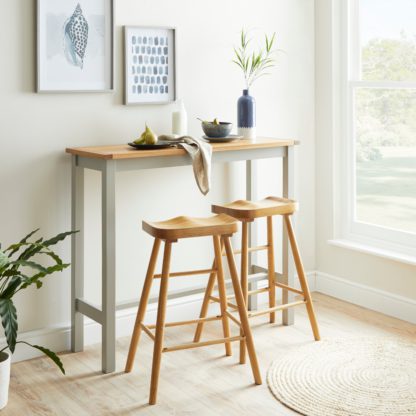 An Image of Bromley Bar Set with Loxwood Bar Stools Grey