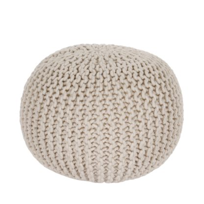 An Image of Knitted Pouffe Ochre