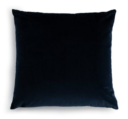 An Image of Argos Home Plain Velvet Cushion - Navy - 43X43cm