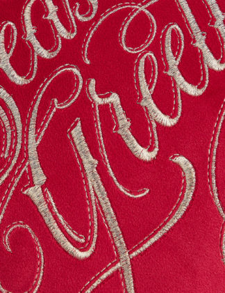 An Image of M&S Velvet Season's Greetings Bolster Cushion