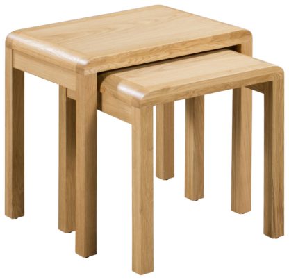 An Image of Julian Bowen Curve Nest of 2 Tables - Oak