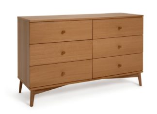 An Image of Habitat Kirk 3+3 Drawer Chest - Walnut