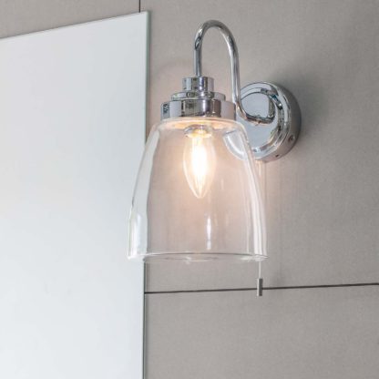 An Image of Ashbury Bathroom Wall Light - Chrome