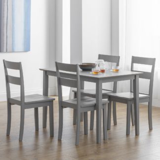 An Image of Kobe Compact Rectangular Dining Table with 4 Chairs Grey