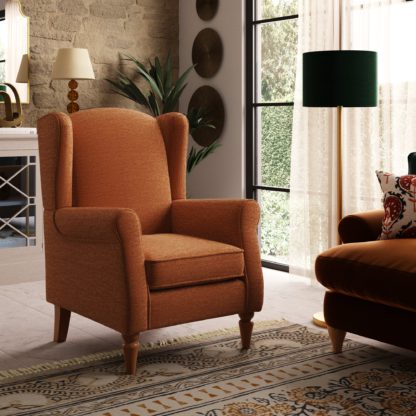 An Image of Oswald Self Assembly Chenille Chair Burnt Orange Burnt Orange