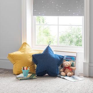 An Image of Kid's Isla Star Pouffe Citrus Yellow