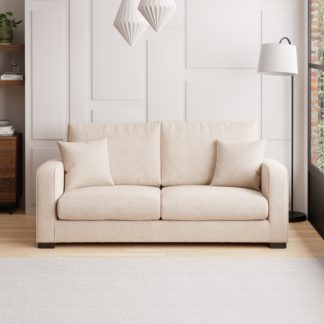 An Image of Carson Soft Texture 3 Seater Sofa Natural