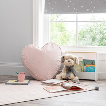 An Image of Kid's Isla Heart Pouffe Blush Blush