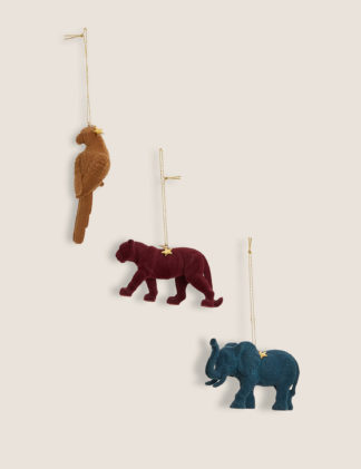 An Image of M&S 3 Pack Hanging Animal Decorations