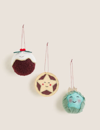 An Image of M&S 3 Pack Hanging Food Tree Decorations