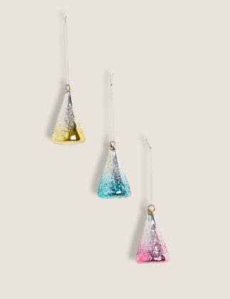 An Image of M&S 3 Pack Glass Ombre Trees Decorations