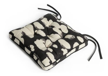 An Image of Habitat Ink Print Pack of 2 Seat Cushions - White and Black