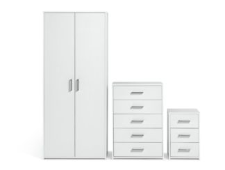 An Image of Argos Home Oslo 3 Piece 2 Door Wardrobe Set - White