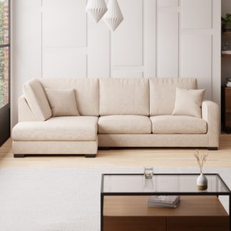 An Image of Carson Soft Texture Left Hand Facing Corner Chaise Natural