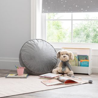 An Image of Kid's Isla Circle Pouffe Light Grey Grey