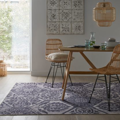 An Image of PractiRug Celeste Tile Washable Rug Natural