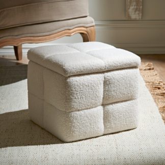 An Image of Sherpa Small Ottoman Ivory