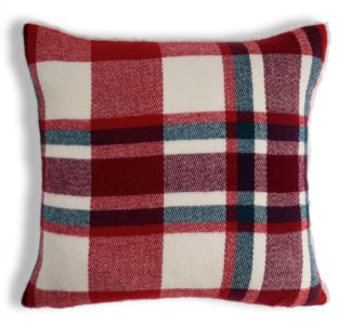 An Image of Argos Home Sherpa Checked Fleece Cushion - Multi - 43X43cm