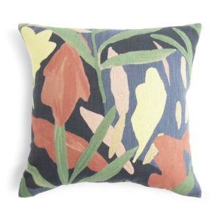 An Image of Habitat Embroidered Floral Cushion - Multicolor - 43X43cm
