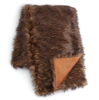 An Image of Habitat Faux Fur Throw - Brown - 125x150cm