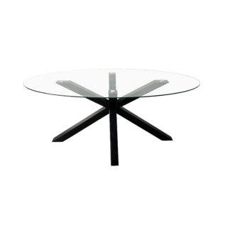 An Image of Xavi Oval Dining Table Black