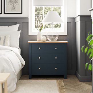 An Image of Bromley 3 Drawer Chest Navy Navy
