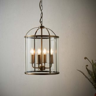 An Image of Abott 4 Light Pendant Light - Brass