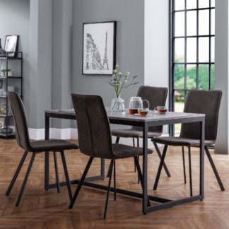 An Image of Staten Rectangular Dining Table with 4 Monroe Chairs Grey