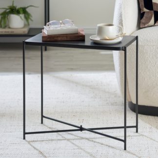 An Image of Azatar Rectangular Folding Side Table Black