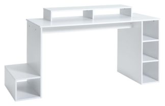 An Image of Argos Home Gaming Desk - White