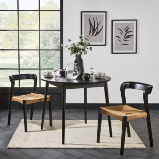 An Image of Leo Dining Table with Melia Chairs Black