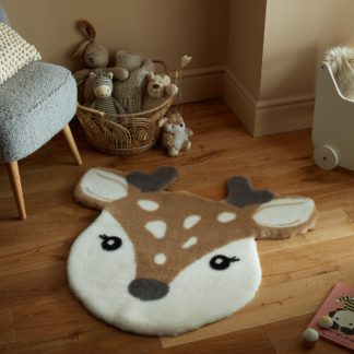 An Image of Darcie the Deer Rug Brown with White (Brown)