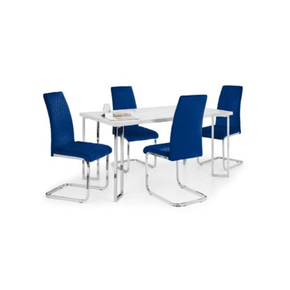 An Image of Positno Set with 4 Calabria Chairs Blue