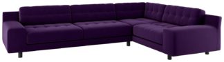 An Image of Habitat Hendricks Left Corner Velvet Sofa - Dark Purple