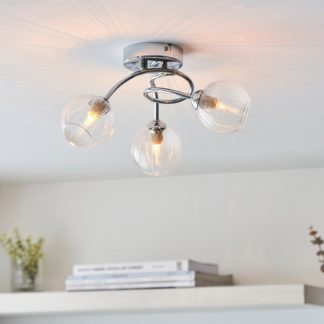 An Image of Tatton 3 Light Semi Flush Ceiling Light - Chrome