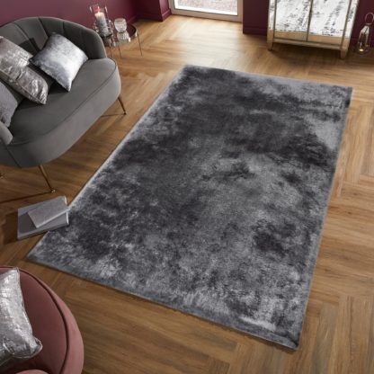 An Image of Plush Shaggy Rug Grey