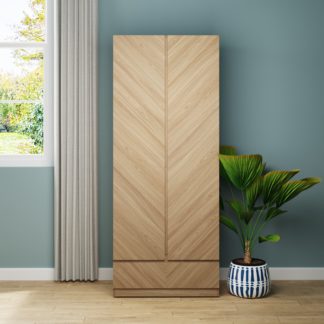 An Image of Taranto Double, 1 Drawer Wardrobe Euro Oak Euro Oak