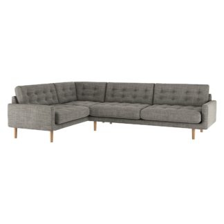 An Image of Habitat Fenner Right Corner Fabric Sofa - Black and White