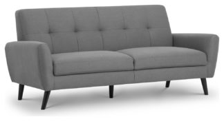 An Image of Julian Bowen Monza 3 Seater Fabric Sofa - Grey