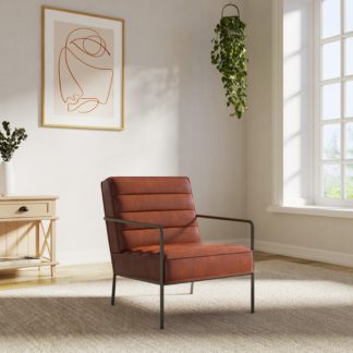 An Image of Bookham PU Accent Chair Rust Rust