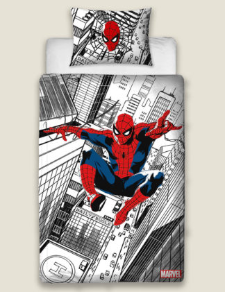 An Image of M&S Cotton Blend Spider-Man™ Single Bedding Set