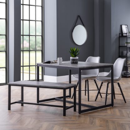 An Image of Staten Dining Bench Set and 2 Kari Chairs Black