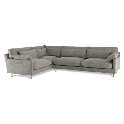 An Image of Habitat Cuscino Right Corner Fabric Chaise - Black and White