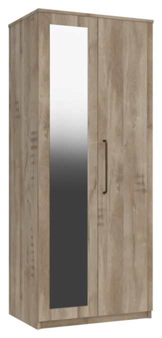 An Image of Sherwood 2 Door Mirror Wardrobe - Oak