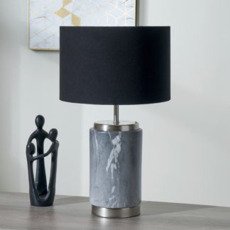 An Image of Carrara Grey Small Table Lamp Grey