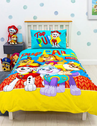 An Image of M&S Cotton Blend Paw Patrol™ Single Bedding Set