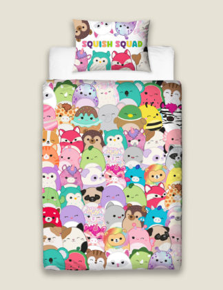 An Image of M&S Cotton Blend Squishmallows™ Single Bedding Set